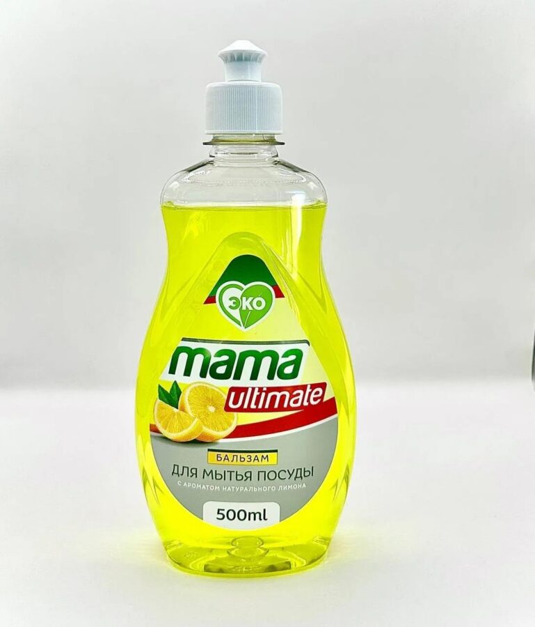 Средство гель для мытья посуды концентрат Mama Ultimate лимон 500мл